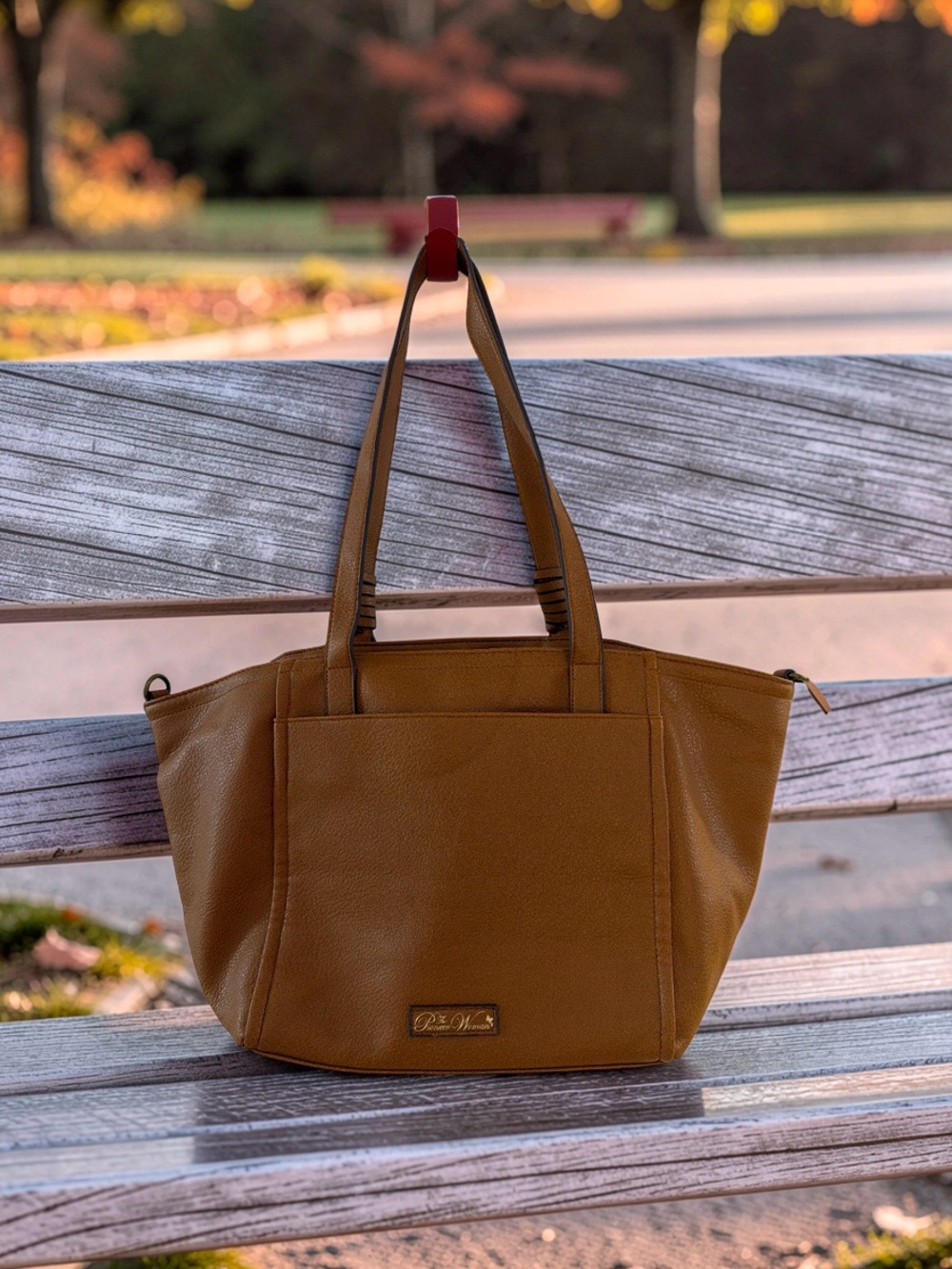 The Pioneer Woman “Liddy” Tote Bag Cognac Brown Vegan Leather